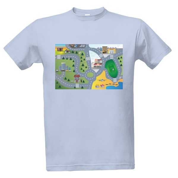 Tričko s potiskem Tričko s potiskem dětský koberec s městem a silnicí